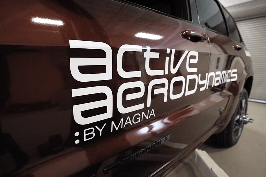 active aerodynamics logo from post production work in Magna video