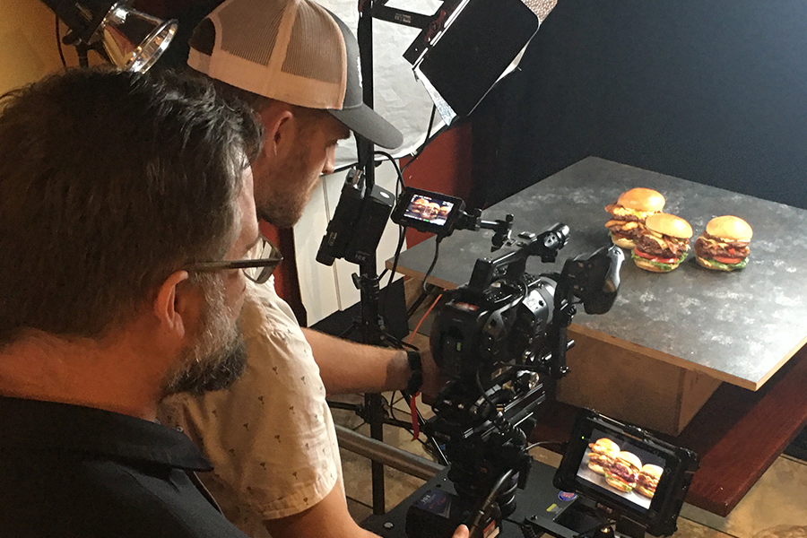Hamburger Food Shoot at K2 Productions Greensboro Studio