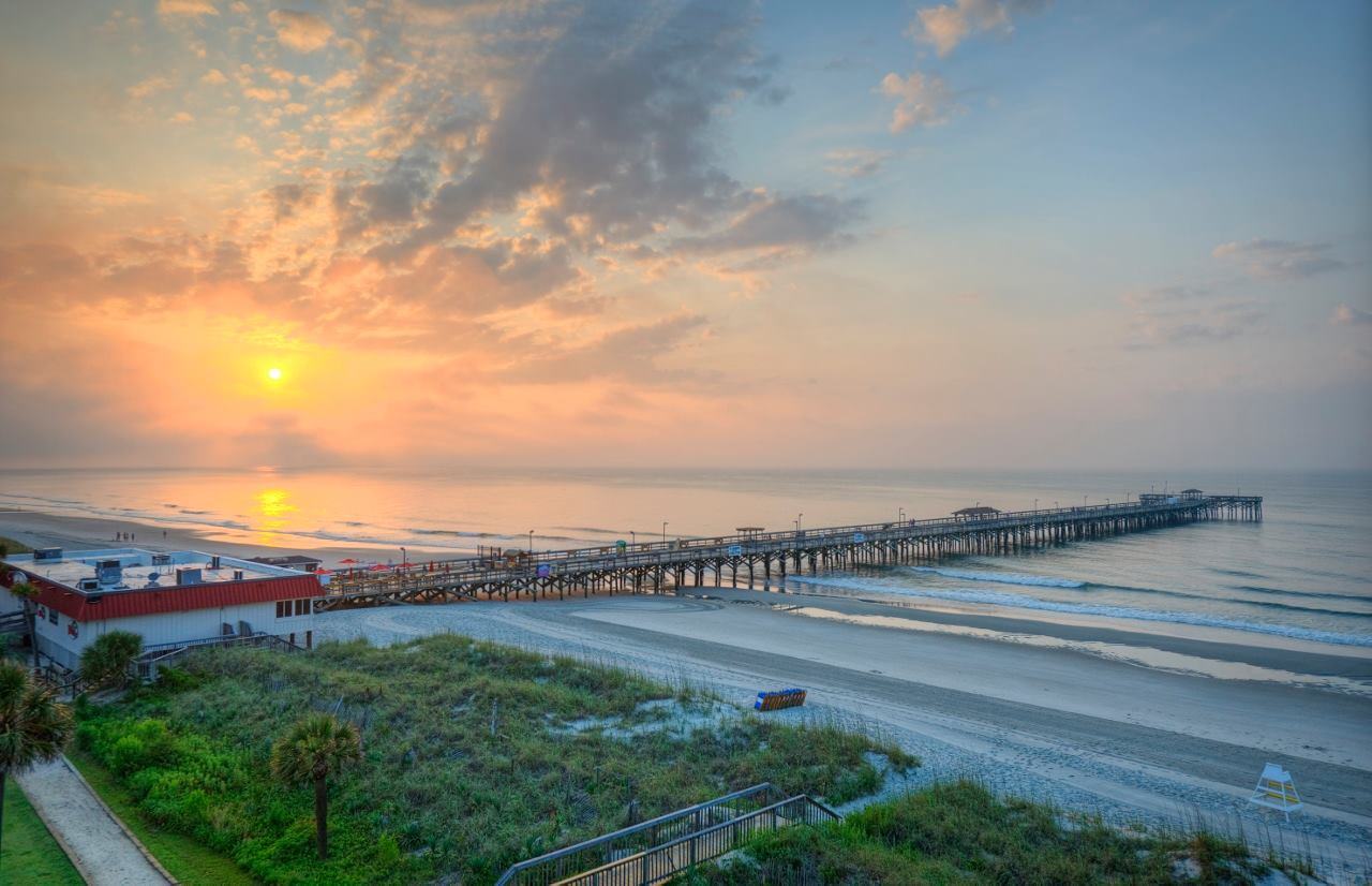 Ocean Pier at Sunset Aerial Photo by K2 Productions